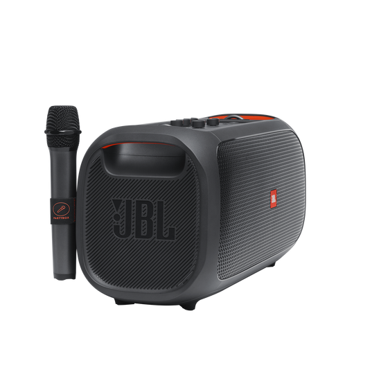 JBL PartyBox On-The-Go - Black - Portable party speaker with built-in lights and wireless mic - Detailshot 1